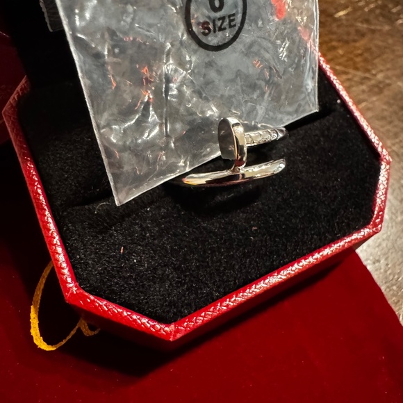 Silver Nail Twist Ring - Picture 3 of 7